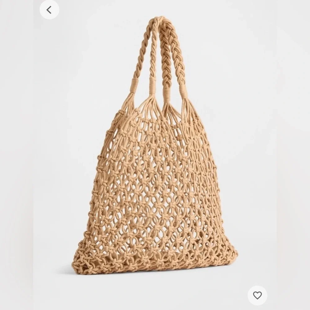 NWT GAP Open-Weave Straw Tote Bag - Picture 2 of 4